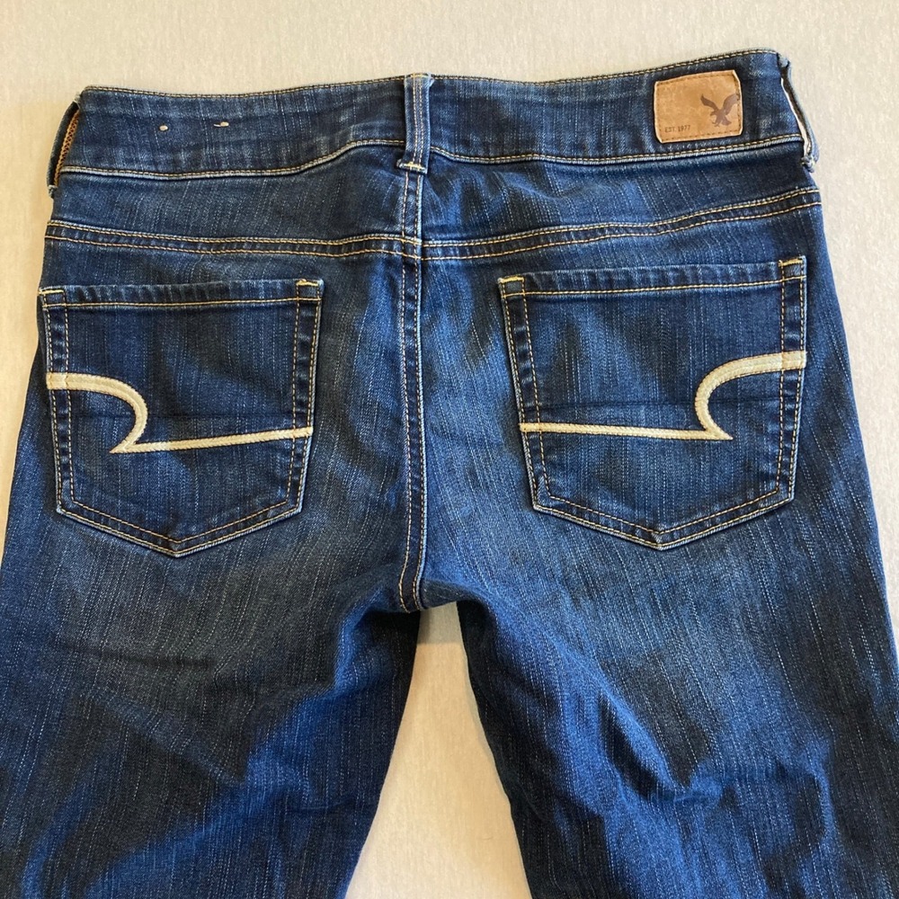 American Eagle Artist Crop Jeans Womens 6 Dark Wash Super Stretch 23 Inseam - Picture 11 of 15